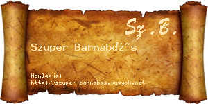 Szuper Barnabás névjegykártya