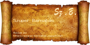Szuper Barnabás névjegykártya
