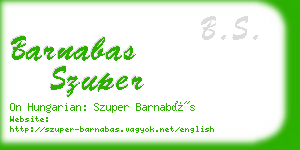 barnabas szuper business card